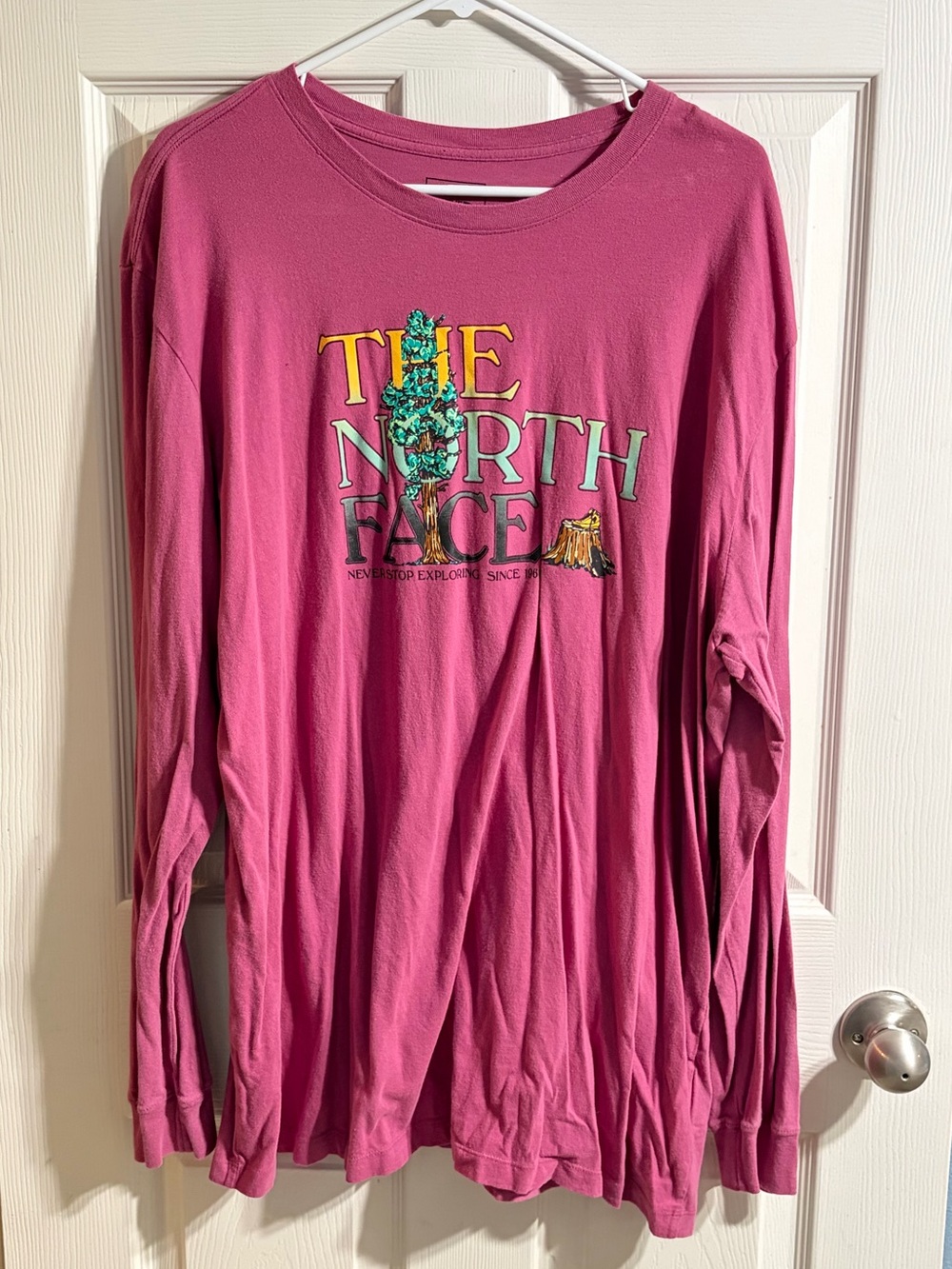 The North Face Rose Pink Logo Long Sleeve Shirt